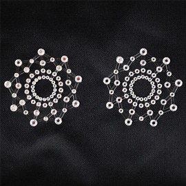 Future Wear Pair Of Rhinestone Nipple Pasties Mandala Beads Sexy Cover Breast (2 Count)