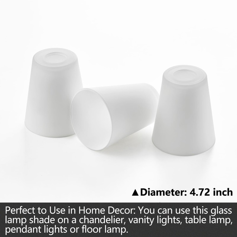 MIAOMEIO Fixture Replacement Frosted Glass Shade, E26 Base with 1-5/8"