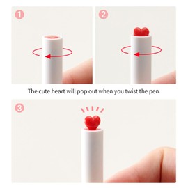 Afoxon Cute Gel Pens for Women Girl Valentine's Day Gift, Pack of 2 Pieces Cute Stationery Heart Pen Set with Extra 4 Black Refills Quick Drying School Office Supplies (Heart Black White)