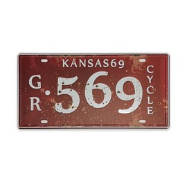 Retro Kansas License Plate Car Decor License Plates,Room Decoration,License Plate Souvenir,Retro Rusty Metal License Plate Souvenir Front of Car Decorative 12"X6"-16