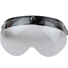 VCOROS Universal Motorcycle Retro Pilot-Style Standard 3 Snap-Button Visor Flip Up Down Open Face Helmet Half Face Shield(Clear)