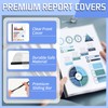 13 Pack Report Covers with Sliding Bar, Clear Report Covers