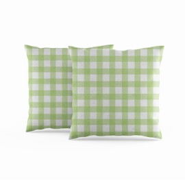 ggaimwf Gingham Pillow Cases 2 Pack 50x50cm Green Checked Pastel Farmhouse Decorative Cushions Covers Square Throw Pillow Covers for Sofa Couch Living Room Bedroom Home Decor Scatter Cushion Case