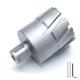 GRIXLEN 2" x 2" Annular Cutter with Weldon Shank,Carbide Tip Annular Drill Bit for Stainless Steel, Iron (2" Depth, 2" Diameter)