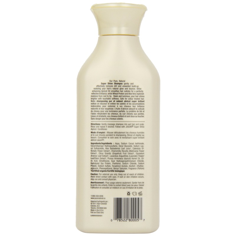 Jason Super Shine Apricot Shampoo, 473ml