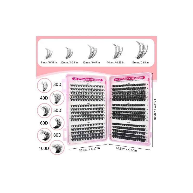 de Extensiones de Pestañas Hipoalergénicas LUJITO con Efecto Voluminoso, de