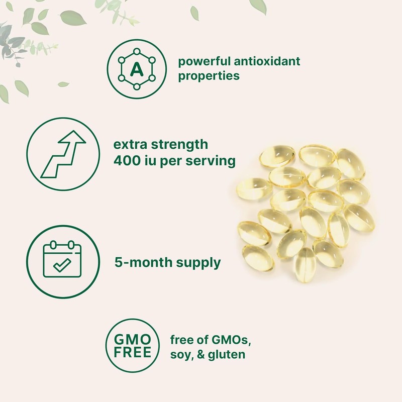 Micro Ingredients Vitamin E 400 IU – 300 Softgels of