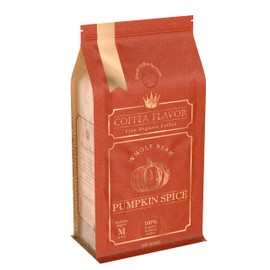 Coffea Flavor Pumpkin Spice Whole Bean Coffee - Organic Medium Roast 100% Arabica, Gourmet, Freshly Roasted, Fair Trade, USDA Organic, 16 oz