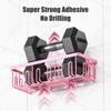 Dimyno Pink Shower Caddy 6 Pack, Adhesive Shower Shelves, No