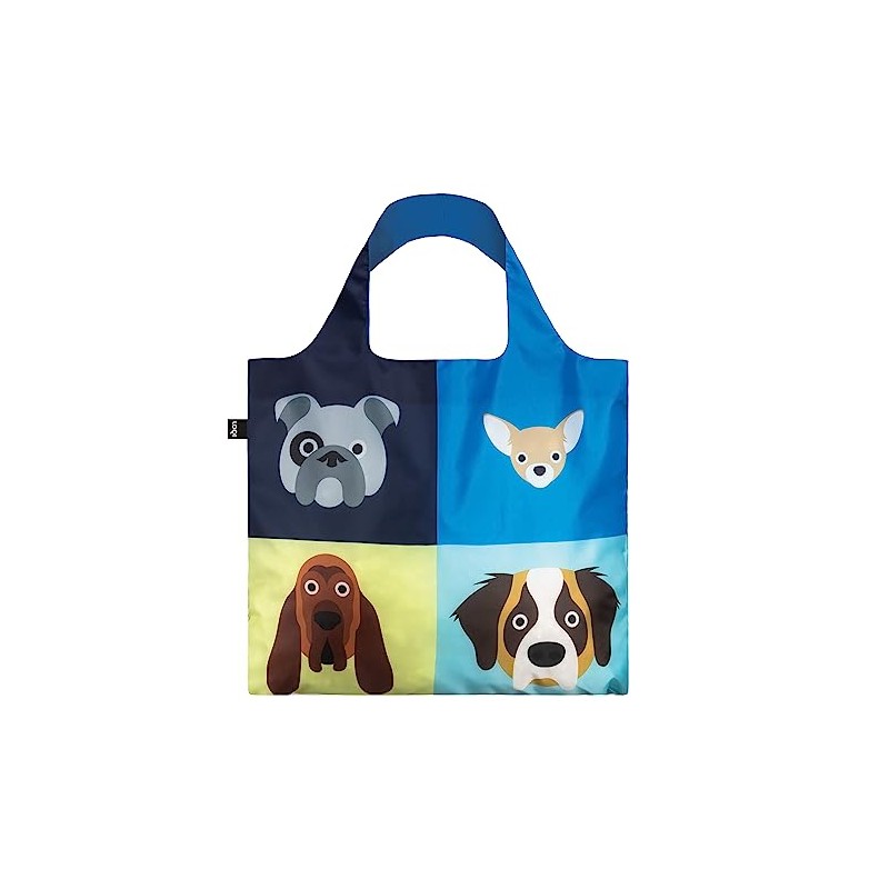 LOQI Steven Cheetam Recycled, Foldable, Fashionable, Low-key Eco Bag Dog