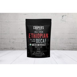 Organic Ethiopian Decaf Swiss Water Processed SWP, Ground Coffee (12oz Ground)