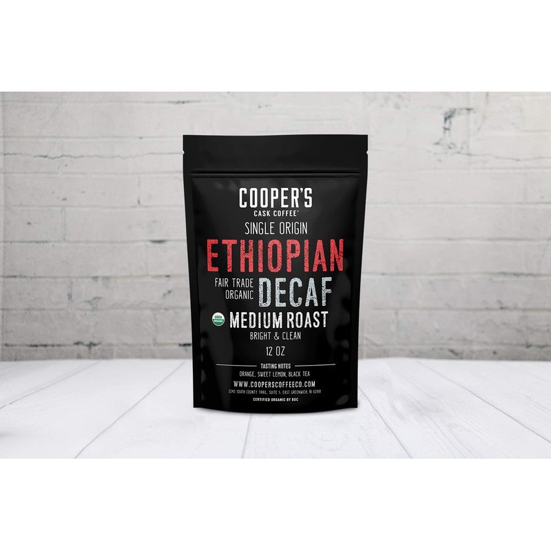 Organic Ethiopian Decaf Swiss Water Processed SWP, Ground Coffee (12oz