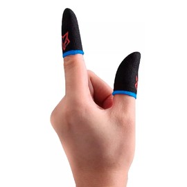 Finger Sleeves Breathable Touchscreen for Mobile Games V1 (6pcs) Profesional Finger Gloves Gamer PUGB Free Fire COD (Red/Blue)