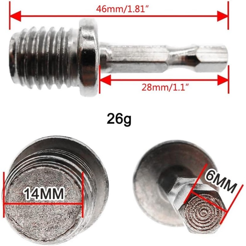 2Pcs Electric Drill Accessories Outer Hexagon Conversion Rod M10+M14 Woodworking