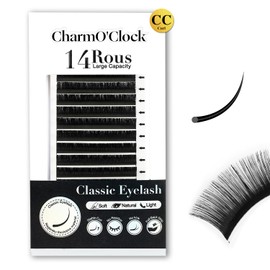 CharmO'clock Cashmere Lash Extensions CC Curl 0.05mm 10mm Length Natural Volume Lash Trays Matte Black Individual Eyelash Extensions For Salon Use(CC 0.05 10mm)