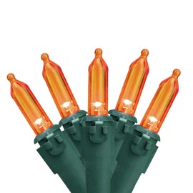 Northlight 100 Orange LED Mini Christmas Lights - 33 ft Green Wire