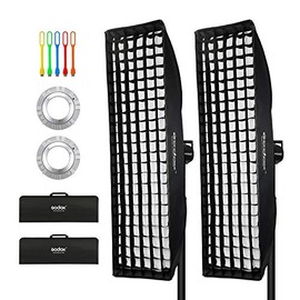 Godox 9x35 inches / 22x90cm Honeycomb Grid Softbox & Bowens Mount Speedring Compatible for Speedlite Studio Flash Monolight,Portrait and Product Photography (2PCS)
