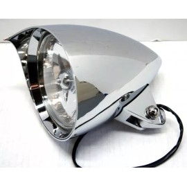 AccessoriesHD 4.5" X 7" Chrome Billet Fang Headlight Harley Chopper Bobber Springer Softail