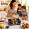 Mini Loaf Baking Pans, 2 Pack 8-Cavity Carbon Steel Banana