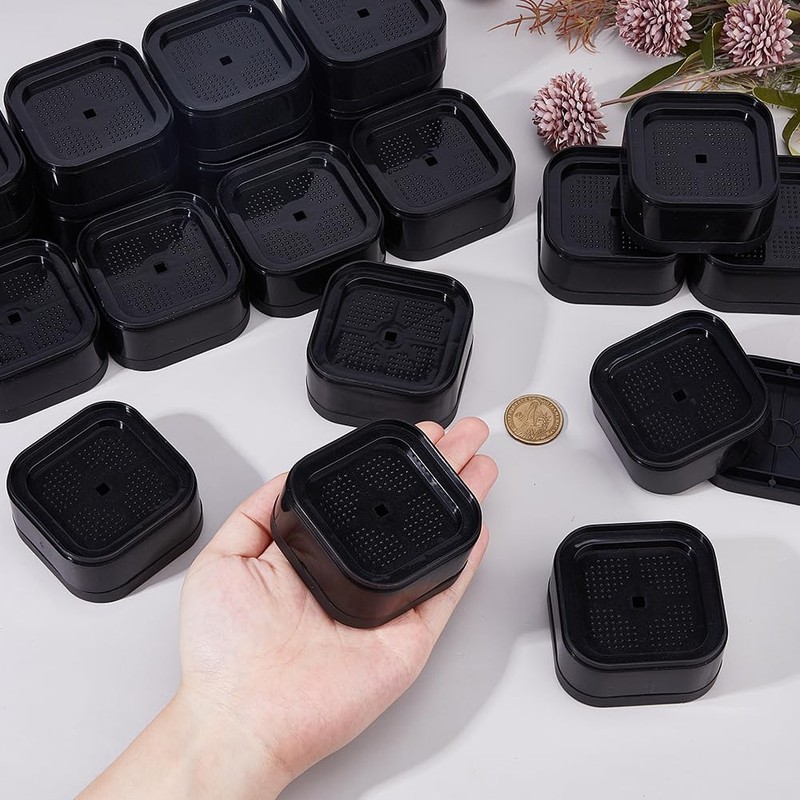 DICOSMETIC 20Pcs Plastic Furniture Risers Adjustable Bed Risers Hight 1.36"