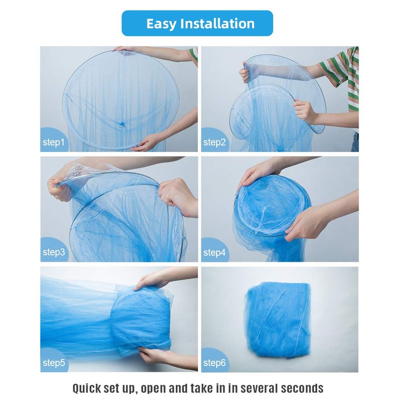 Tudaheuiy Bett Baldachin Dome Mesh, Leichtes King -Baldachin -Bett Vorhänge