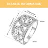 White Gold Plated Flower Butterfly Rings Wide Band Butterflies Wedding