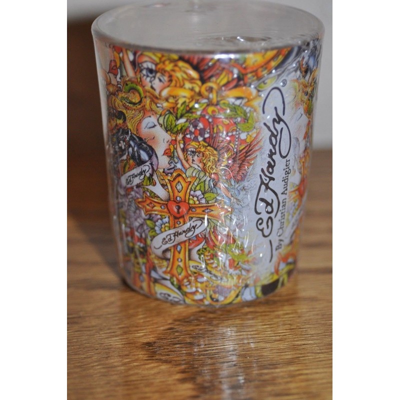 3 X Ed Hardy Large Round Shot Glass SCENTED CANDLES