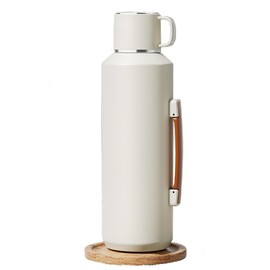 Simcat 1500ml Thermal Flask, 50.7 oz with Handle 316 Stainless Steel Vacuum Insulated Water Bottle, 24hr Keep Hot/Cold, White Travel Tumbler, Daily Commute