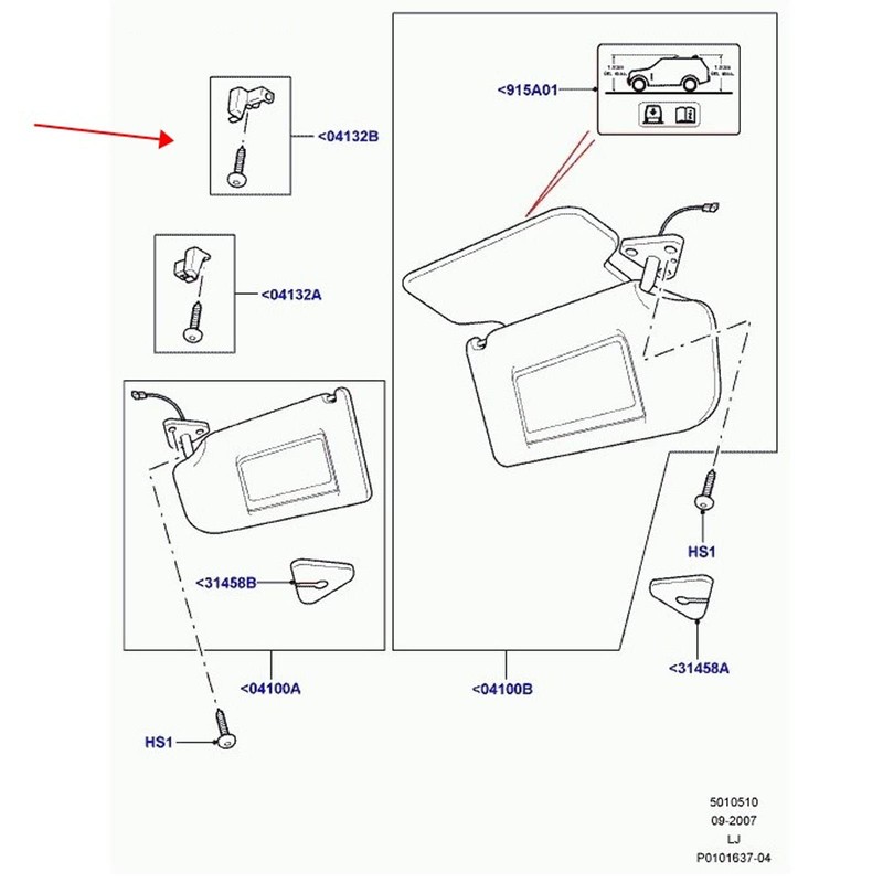 Sunvisor Clip, EGP000050VAE Interior Left Sun Visor Hook Clip Replacement