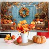 Fall Backdrop, 70.87x45.28 Inch Autumn Leaves Sunflowers Pumpkins Harvest Backdrop