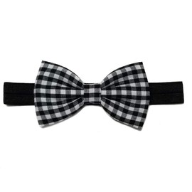 EmilyRose Couture Gingham Hair Bows (Small Headband, Black)