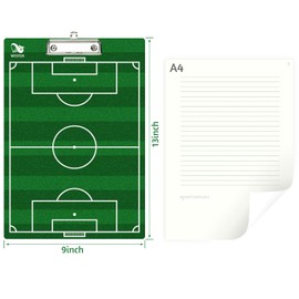 WISYOK Double-Sided Soccer Coaching Clipboard, Premium Dry Erase Tactical Board for Coaches, Ideal Coach Gift