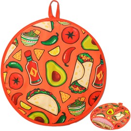 ZKOO 12 Inches Mexican Tortilla Warmer Pouch, Microwavable Insulated Safe Cotton Fabric Pouch, Food Warmer Holder for Keeping Breads Tortillas Soft and Warm up to One Hour (1 Pcs, Orange)