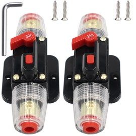 30A Circuit Breaker 12V-24V DC Manual Reset Waterproof Pack of 2