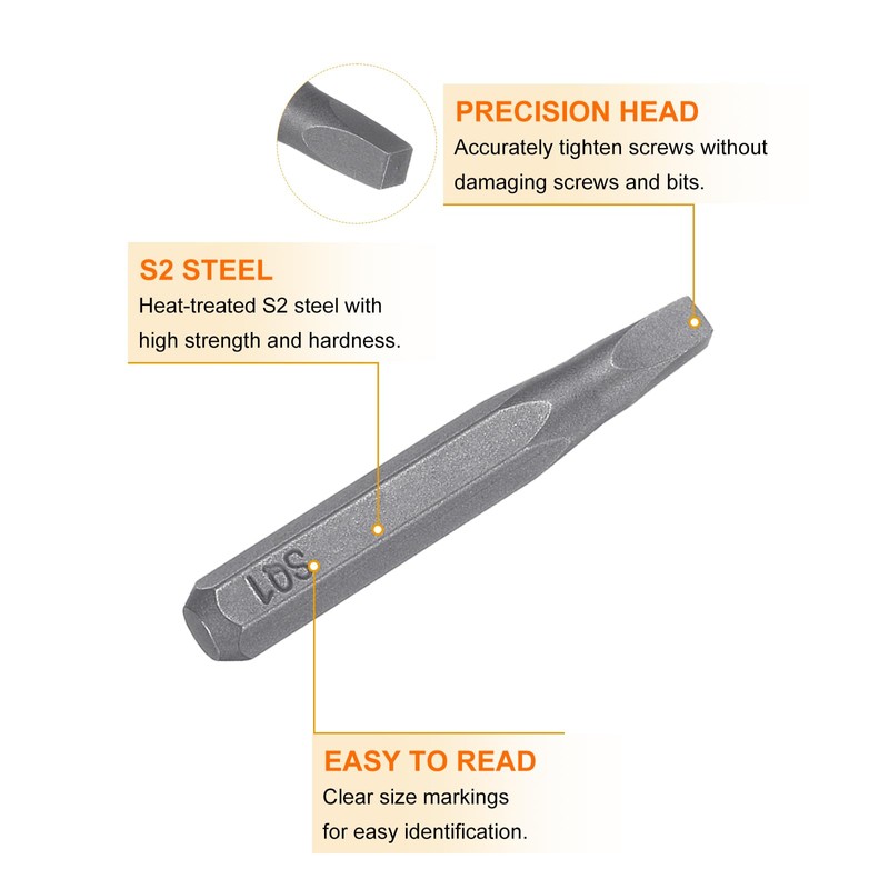 sourcing map 3pcs SQ1 Square Screwdriver Bit 5/32" Hex Shank