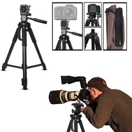 Xtech Pro Grade 72” Inch Tripod Universal Camera Remote Control Kit for Nikon D750 D7200 D7100 D7000 D810A D800 D610 D810 D600 D5500 D5300 D5200 D5100 D3300 D3200 D3S D3X D3 D4S D4 DSLR Cameras