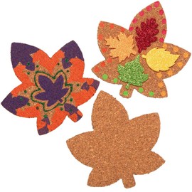 Baker Ross AX280 Sheets Cork Coasters - 30 Pieces, Creative Art and Craft Supplies for Children for Crafts and Decorating for Winter Time, Medium