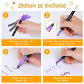 iaHOME Glitter Pens Outline Pens, 48 Double Line Outline Pens Metallic Markers Pens for Arts and Crafts, DIY Projects, Greeting Cards, Gifts for Teenage Girls