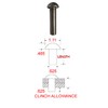5/8" Diameter X 2-1/2" Long Solid Steel Round Head Rivet,