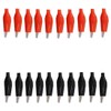 20 Pcs Alligator Clips Black Red Soft Insulated Boots Covered