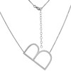 1 1/2 inch Sterling Silver Sideways Initial B Necklace For