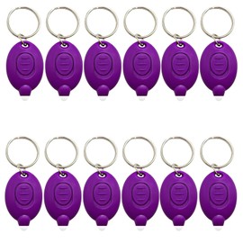 Klumuke Mini UV Keychain Flashlight, LED Black Light, Portable Small UV Light, Ultra Bright 12 Lumen Tiny Flashlight for Pet Stains, Scorpions, and Document Verification (12PCS)
