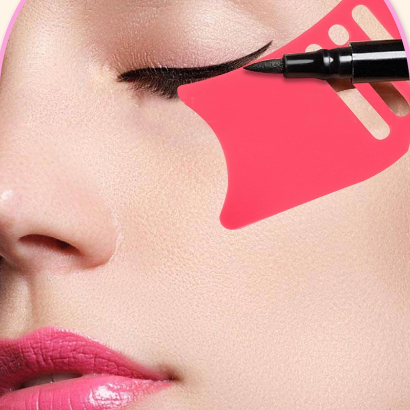 Nasenschatten-Werkzeug, Nasenkonturschablone, Silikon-Eyeliner-Schablone, Gesichts-Make-up-Anleitung mit Pinsel