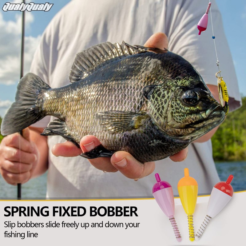 QualyQualy Fishing Float Bobbers 20PCS Hard ABS Floats Spring Bobbers