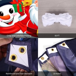 [Magnetic] Christmas Garage Door Cover - 7x16ft, Garage Door Covers with Bar Magnets & Ropes, Garage Door Covers Decorative Christmas, Christmas Banner for Garage door, Garage Door Murals Christmas