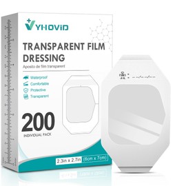 200 Packs Transparent Film Dressing 2.375" x 2.75" - Waterproof Bandages for Swimming, Showering, Wounds, Post Surgical Shower or IV Shield, Tattoo Aftercare Bandage, Scar Therapy, Adhesive Patches