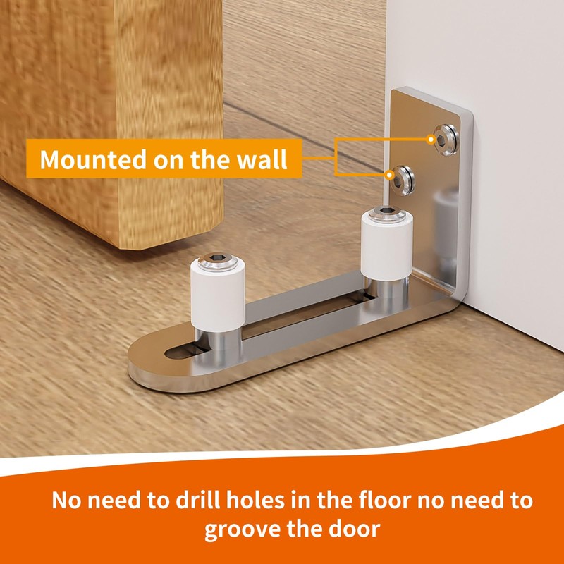 Wolfbird Adjustable Floor Guide Sliding Barn Door Wall/Door Bottom Guide