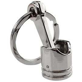 MauSong Creative Auto Parts, Mini Engine Piston Model Keychain, Alloy Key Chain Ring Keyring Keyfob, Silver