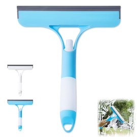 3 in 1 Window Cleaning Scraper,New 3 in 1 Window Cleaner,Squeegee and Scrubber with Spray, for Windows, Walls,Car Windshields, Bathrooms, Kitchens, All-Purpose Window Cleaner Tool (Blue)