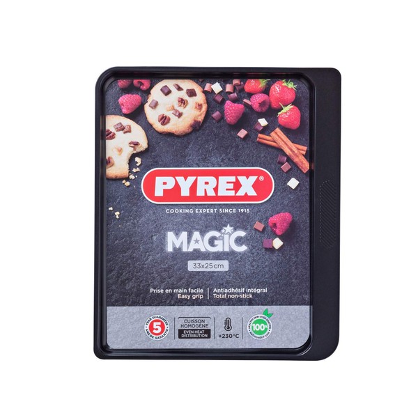 Pyrex MG33BV6 Magic Baking Tray, Black, 33 Centimeter